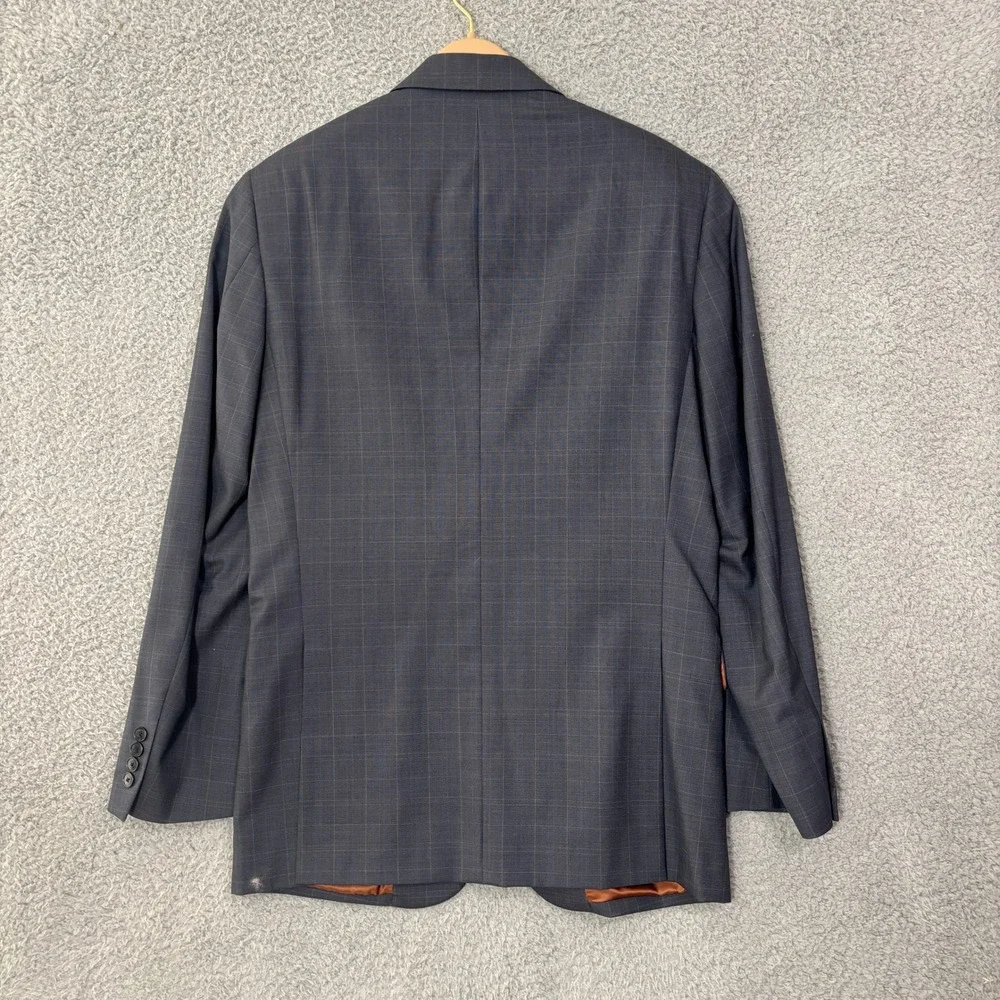 Jos. A. Bank Joseph Mens 40L Slim Fit 2 Piece Suit 100% Wool Blue Plaid 36x32